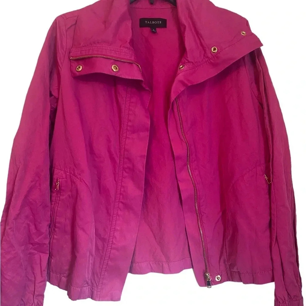 Talbots Hot Pink Zipped Moto Style Jacket - Picture 6 of 7